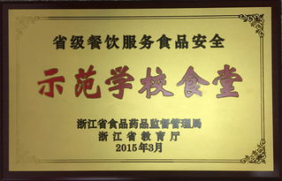 喜報 我院第一食堂獲評浙江省首批省級餐飲服務食品安全示范學校食堂